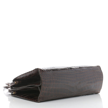 Bottega Veneta Crocodile Top Handle Bag Brown 4 of 14