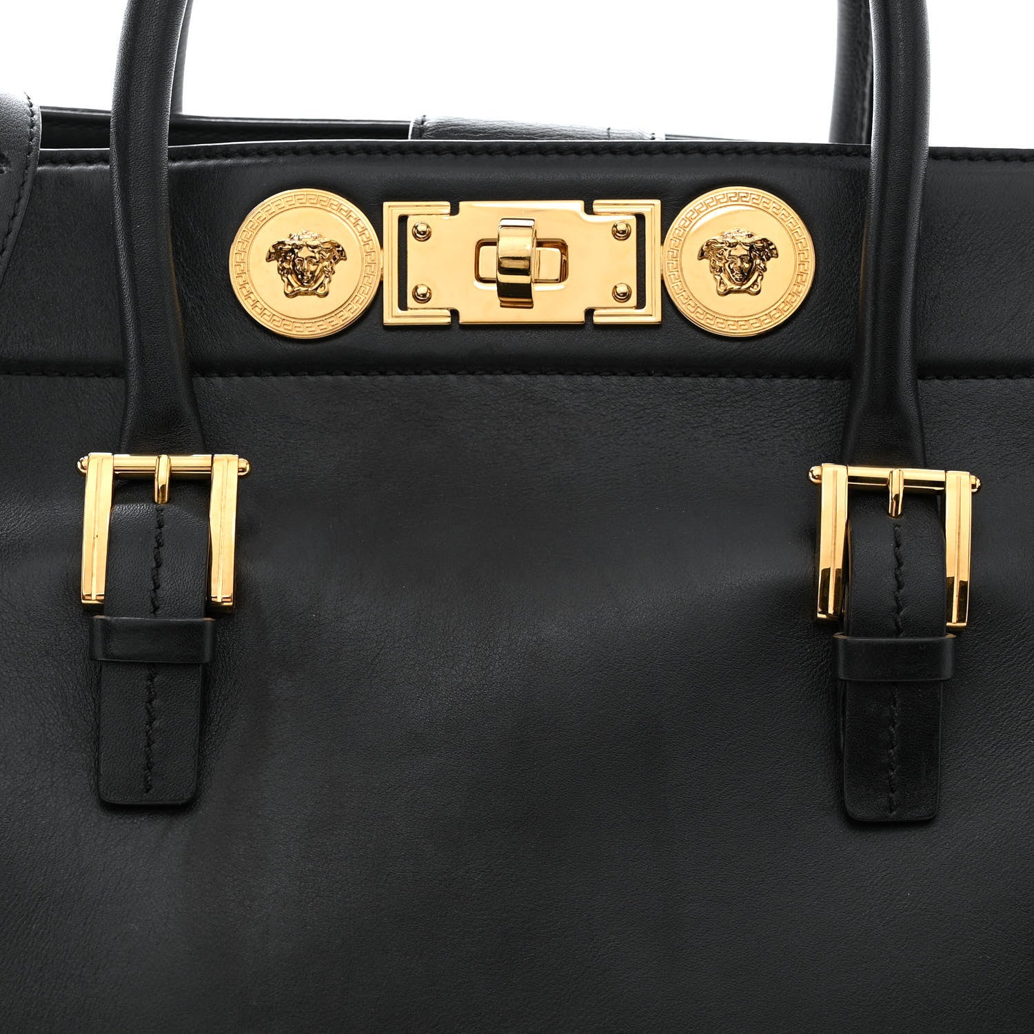 Versace Vitello Calfskin Signature Tote Black 8 of 12