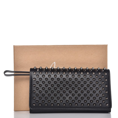 Christian Louboutin Calfskin Macaron Spiked Flap Wallet Black 8 of 8