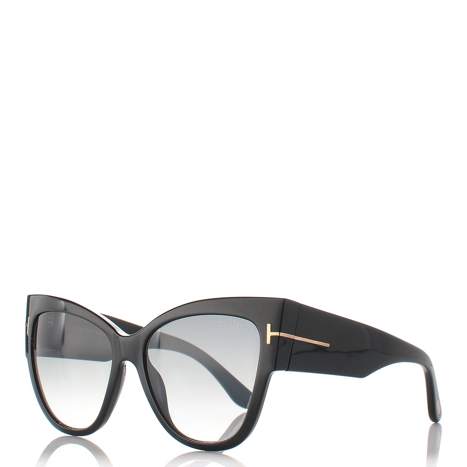 Tom Ford Acetate Anoushka Cat Eye Sunglasses TF371 Black 1 of 8