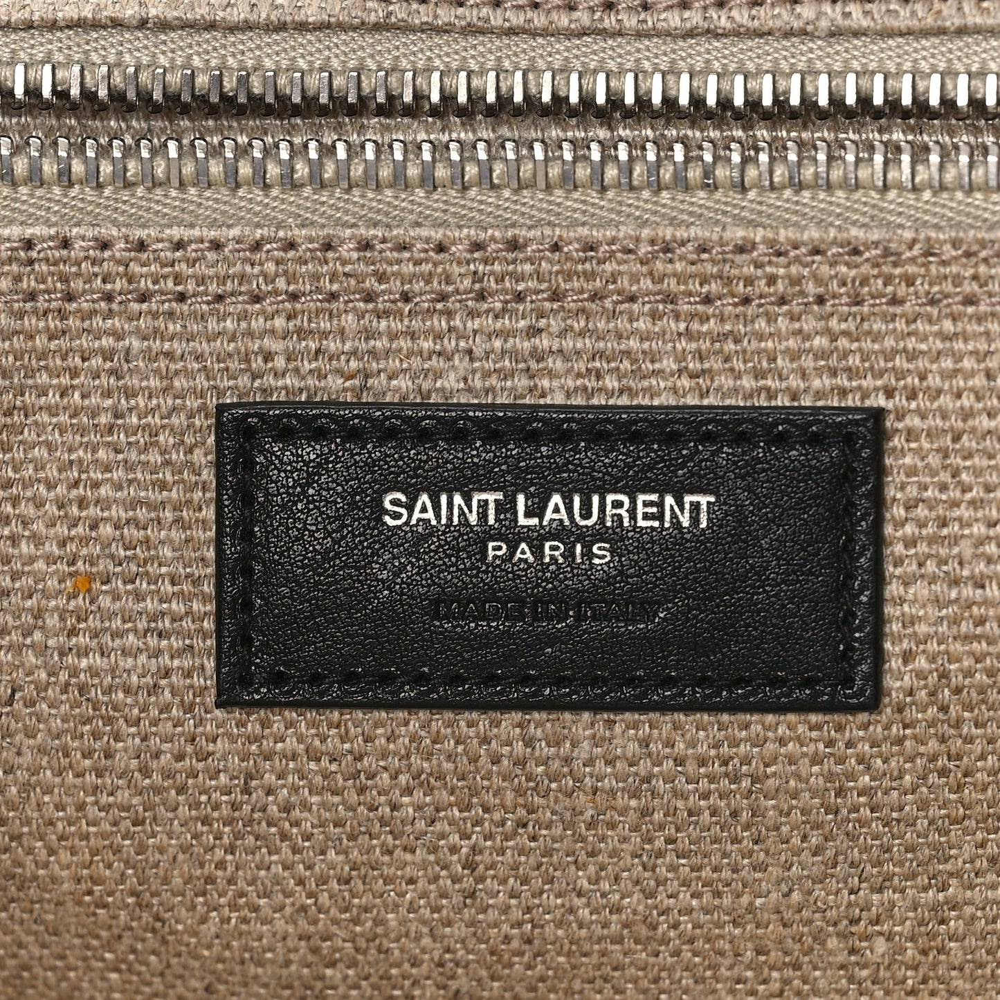 Linen Calfskin Small Rive Gauche Tote Greggio Natural
