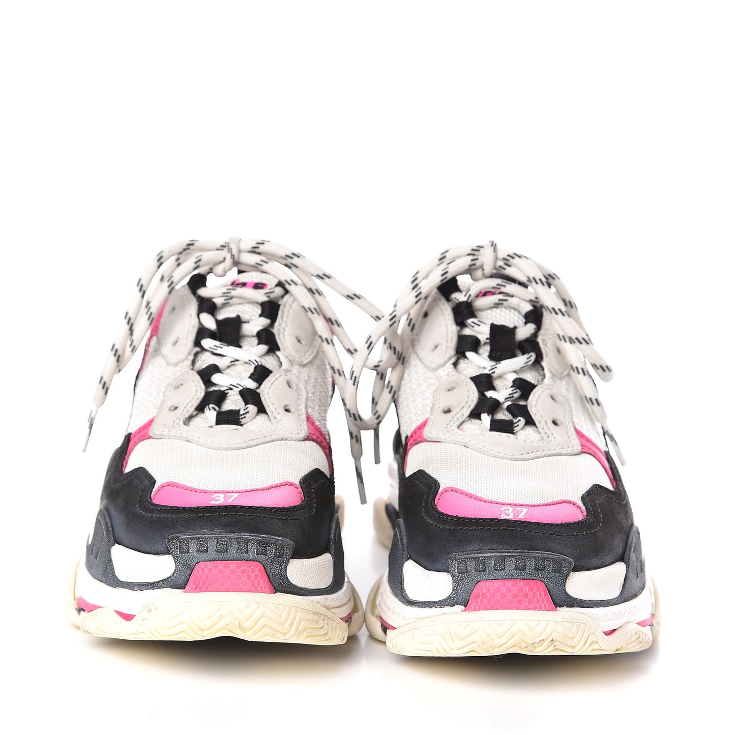 Fabric Mesh Womens Triple S Sneakers 37 Rose Fluo Black White