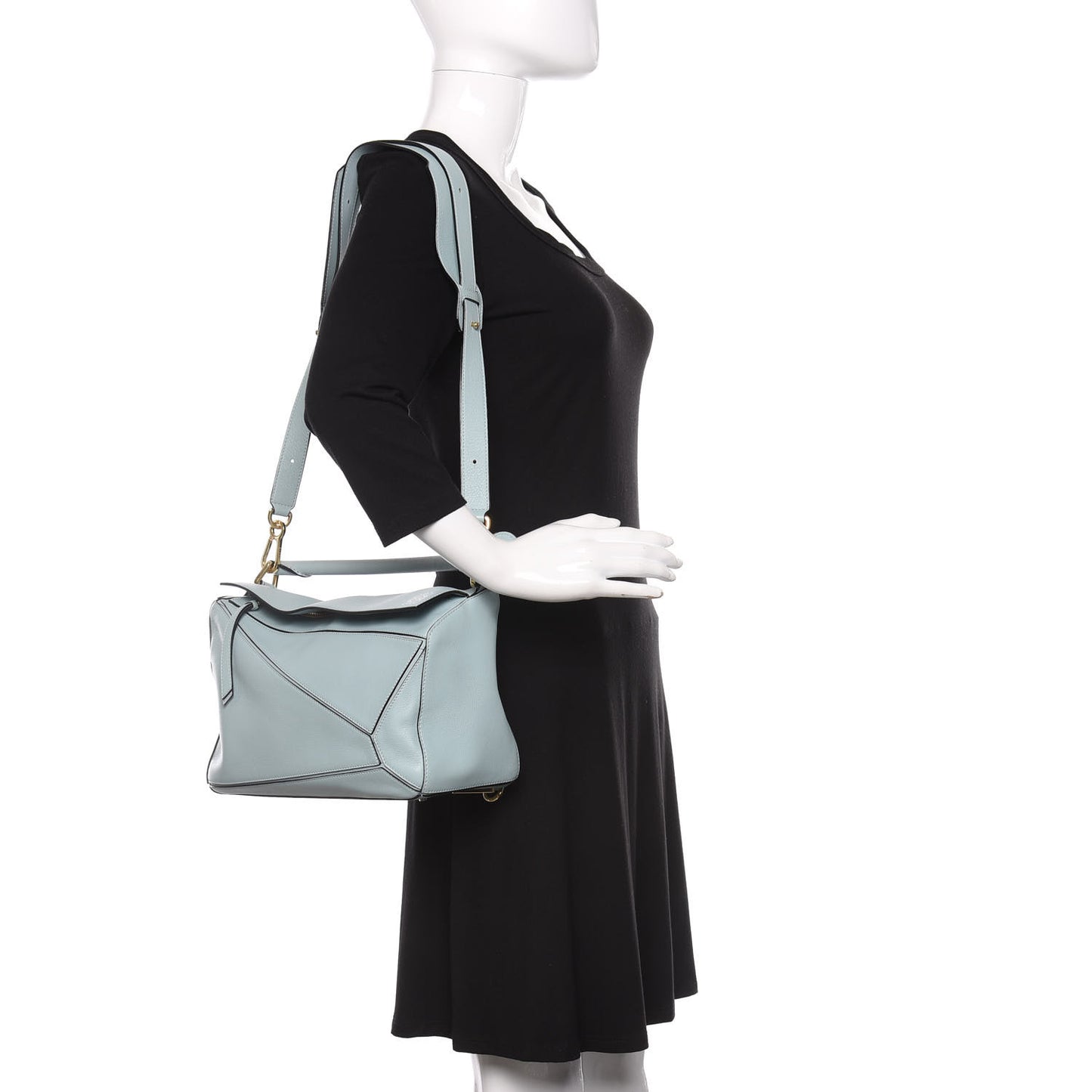 Calfskin Medium Puzzle Bag Aqua