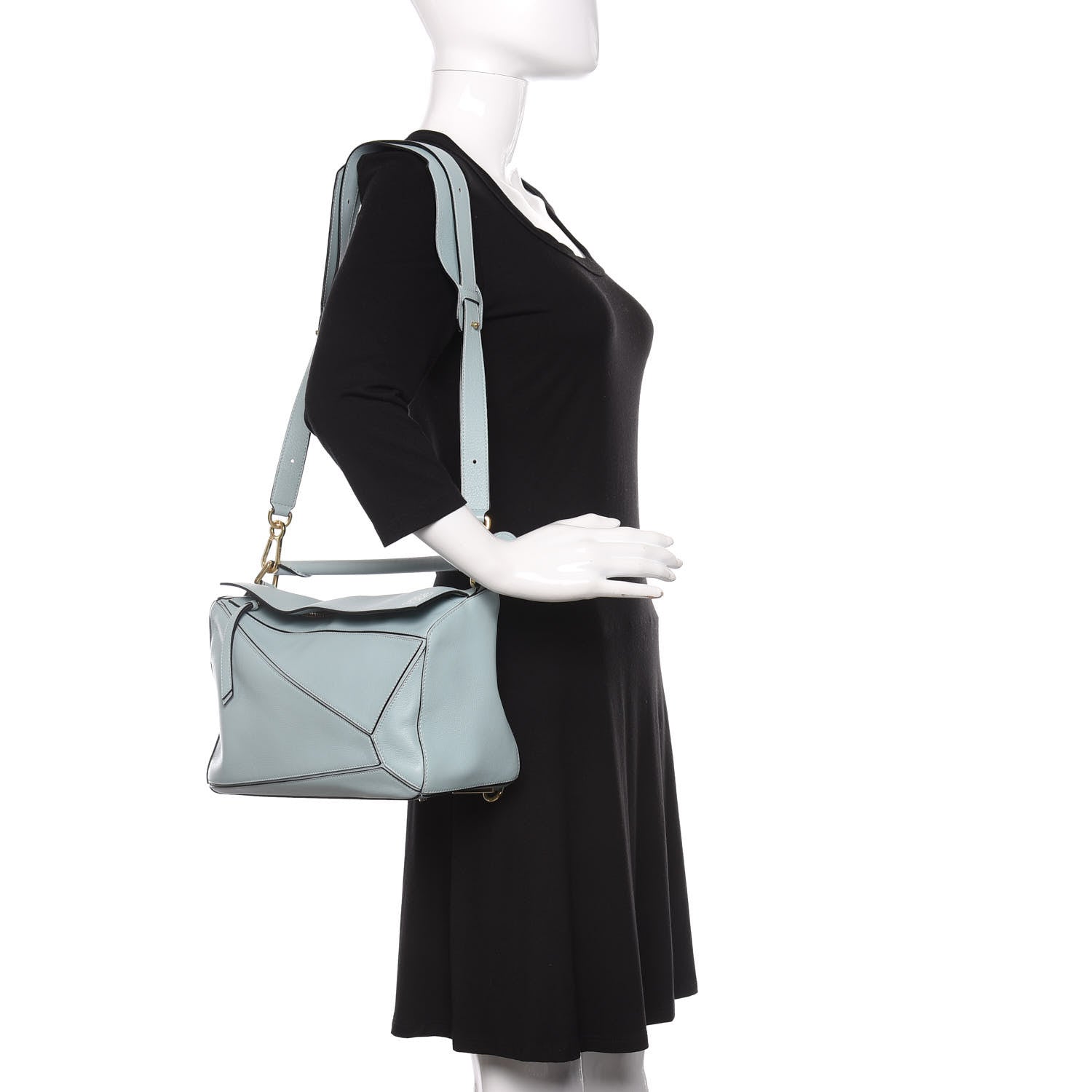 Loewe Calfskin Medium Puzzle Bag Aqua 2 of 10