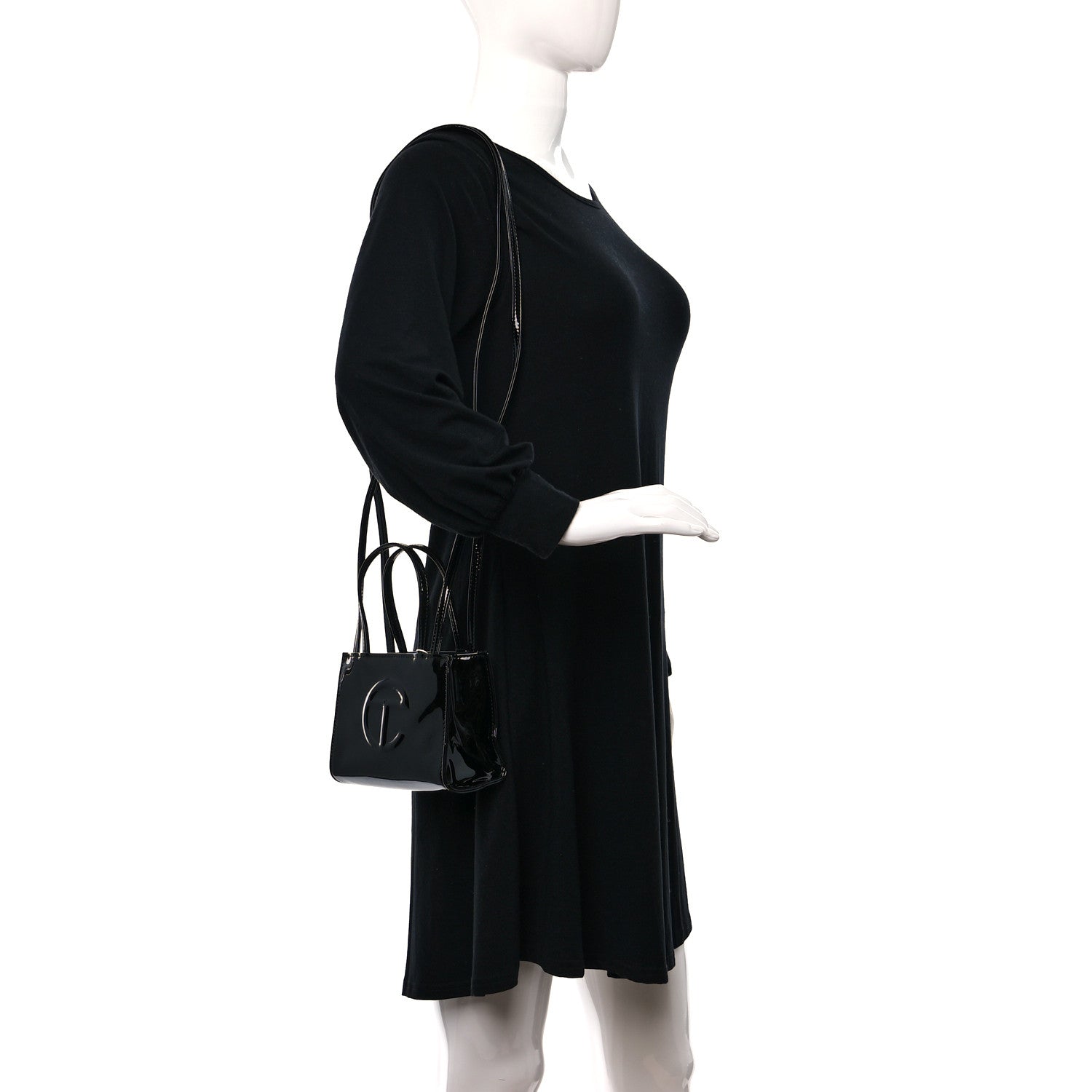 Telfar Patent Vegan Leather Small Shopping Bag Black 2 of 9