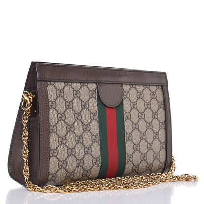 Gucci GG Supreme Monogram Web Small Ophidia Chain Shoulder Bag Brown 3 of 7