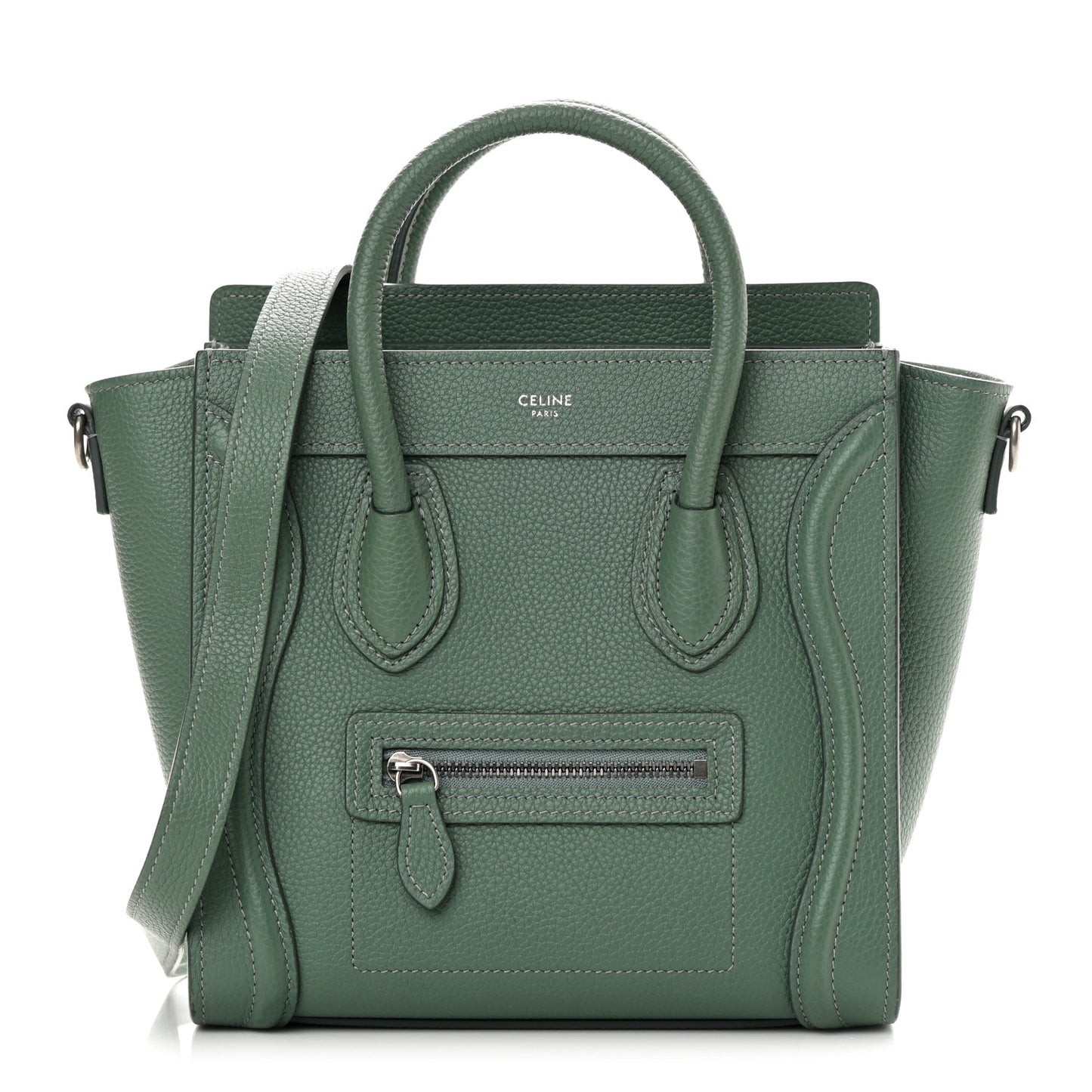 Drummed Calfskin Nano Luggage Celadon
