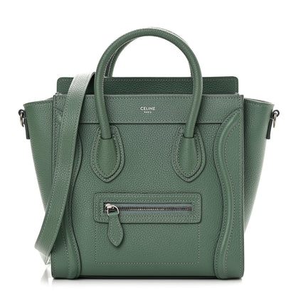 Celine Drummed Calfskin Nano Luggage Celadon 1 of 11