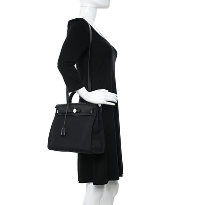 Hermes Military Toile Vache Hunter Herbag Zip PM 31 Black 2 of 10