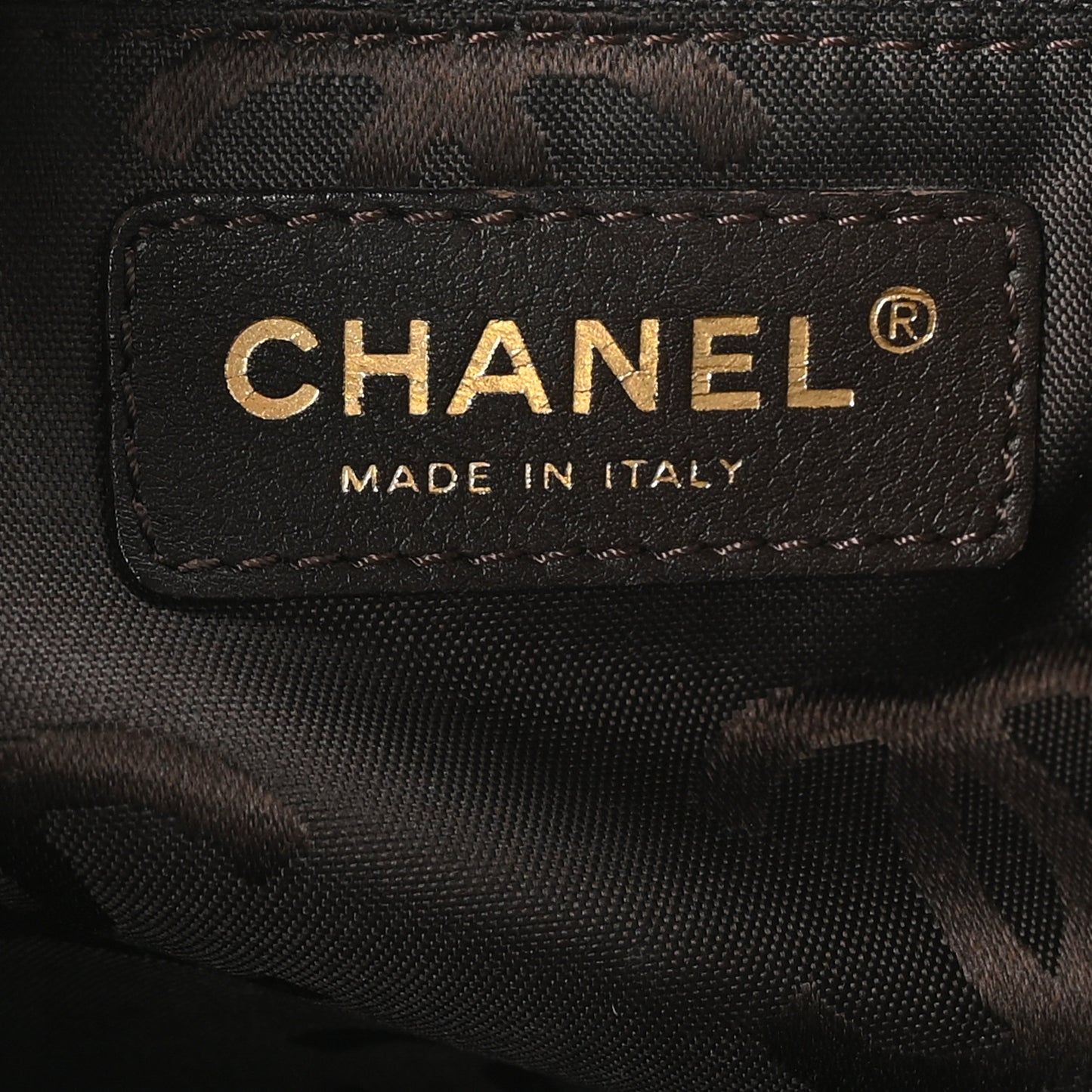 Caviar Quilted Shopping Tote  Dark Brown