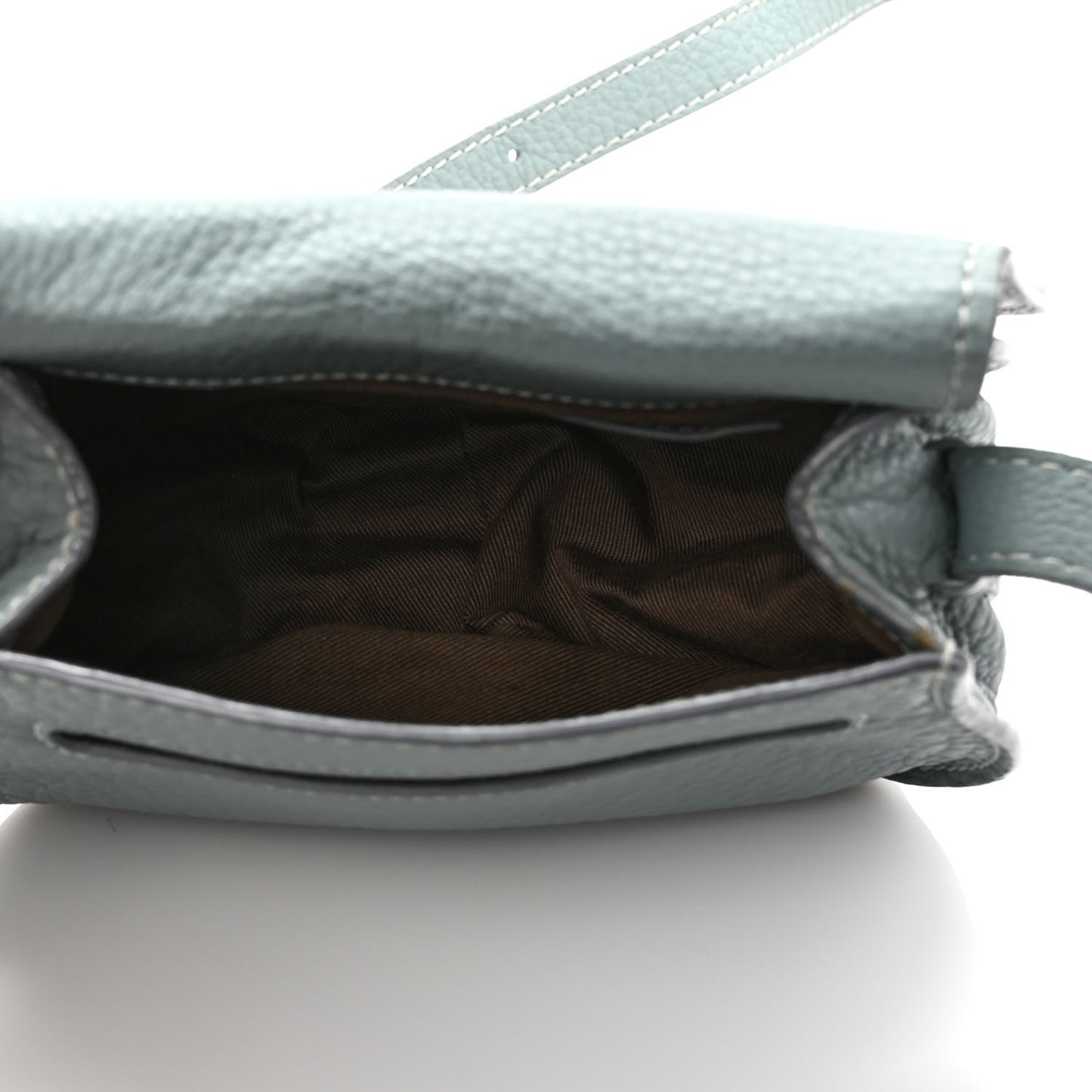 Calfskin Mini Marcie Round Crossbody Bag Faded Blue