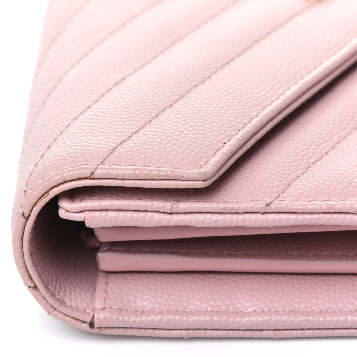 Grain De Poudre Matelasse Chevron Monogram Flap Wallet Pale Pink