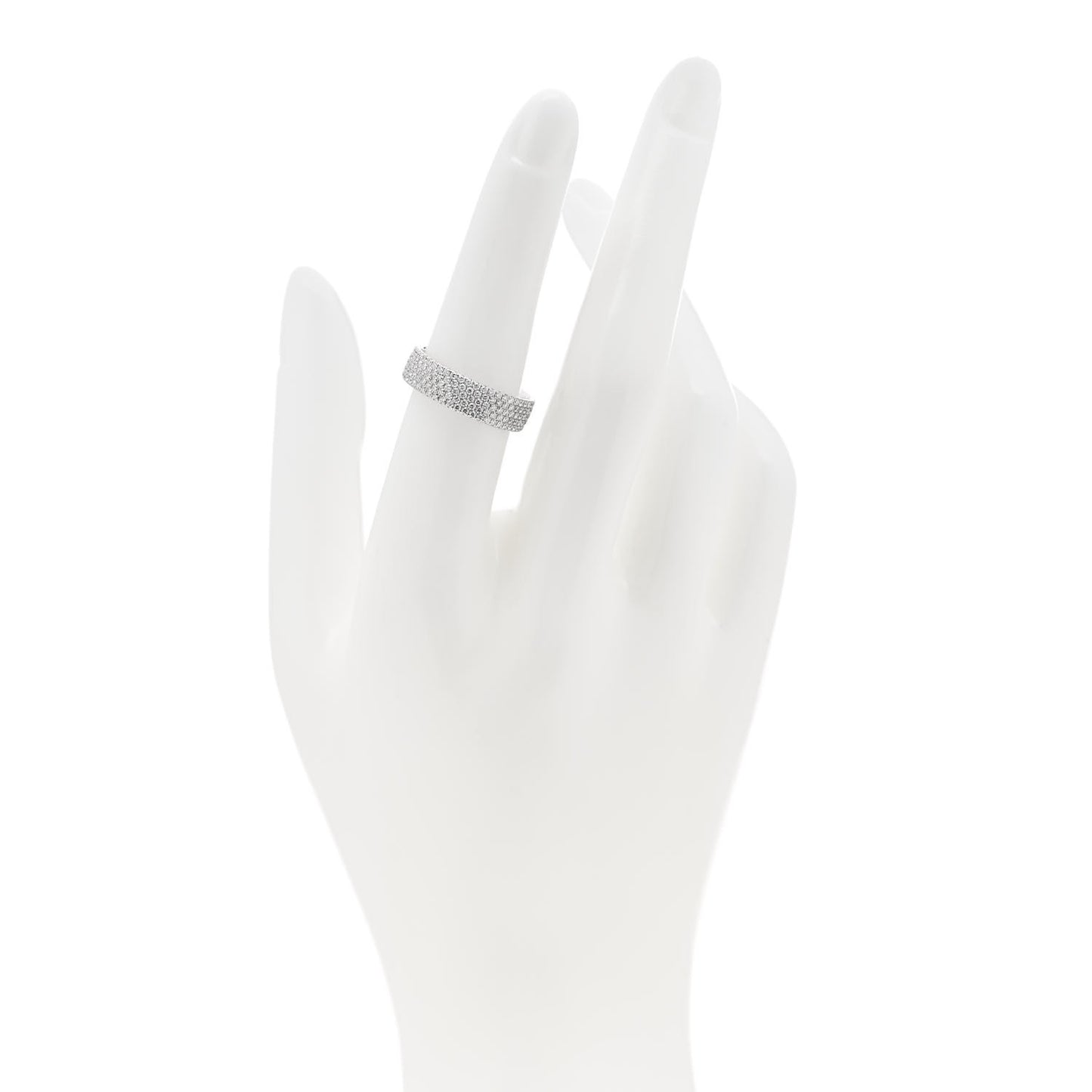 18K White Gold Diamond Metro Five-Row Ring 53 6.5