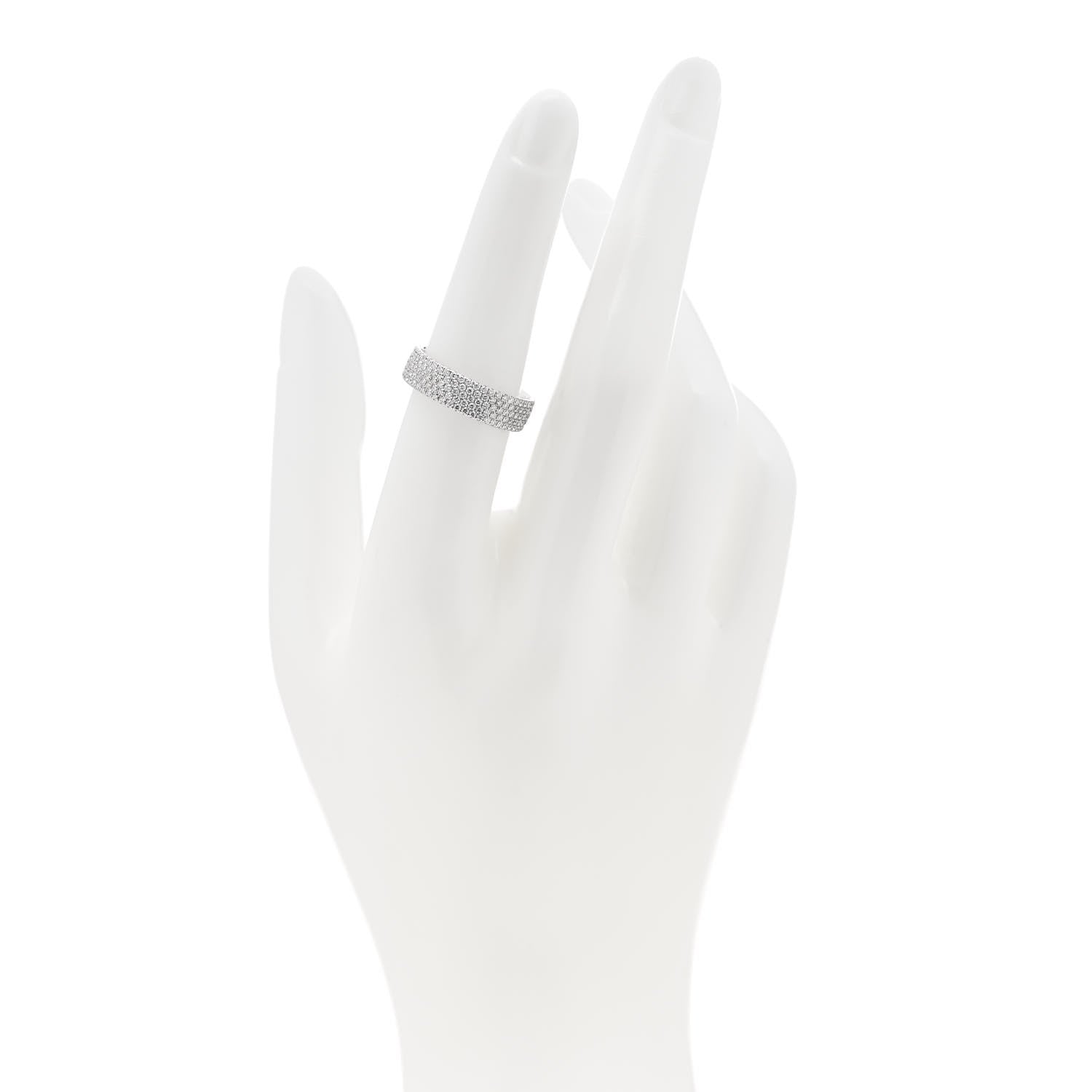 Tiffany 18K White Gold Diamond Metro Five-Row Ring 53 6.5 2 of 5