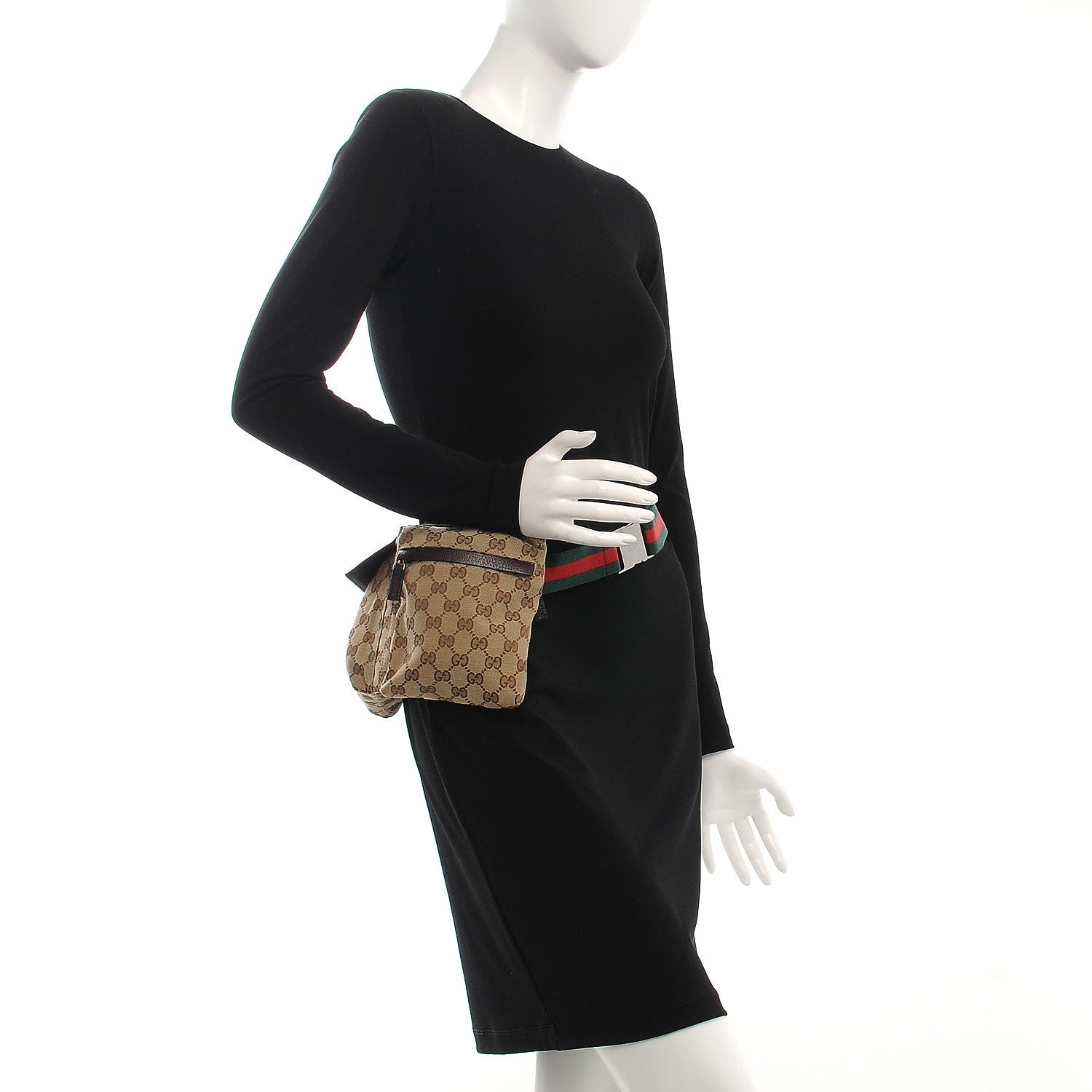 Gucci Monogram Web Belt Bag Dark Brown 2 of 6