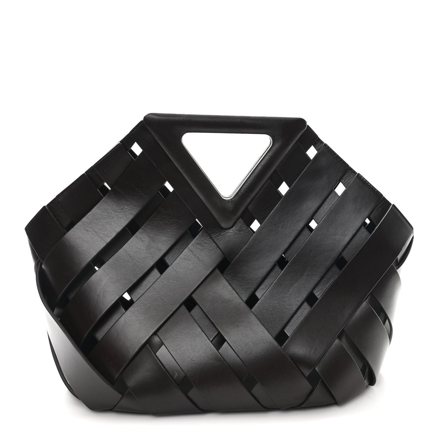 Calfskin The Point Weave Triangle Bag Fondant