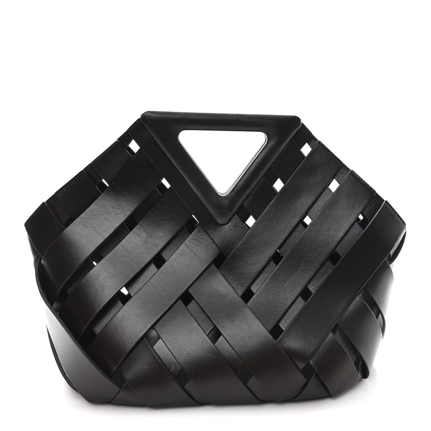 Bottega Veneta Calfskin The Point Weave Triangle Bag Fondant 1 of 10