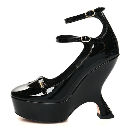 Christian Dior Patent Calfskin Aime Ankle Sandals 38 Black 1 of 9