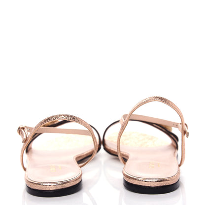 Gucci Galassia GG Marmont Ankle Wrap Flat Sandals 35 Salmone 7 of 9