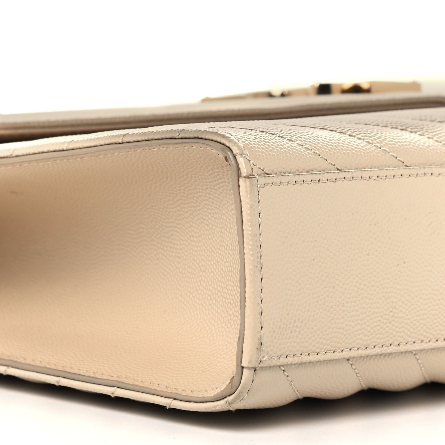 Grain De Poudre Matelasse Chevron Large Monogram Satchel Nude Powder