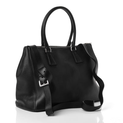 Prada City Calf Medium Galleria Double Zip Tote Black 2 of 5