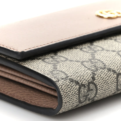 Gucci Dollar Calfskin GG Supreme Monogram GG Marmont Continental Wallet Porcelain Rose Beige Ebony 7 of 8