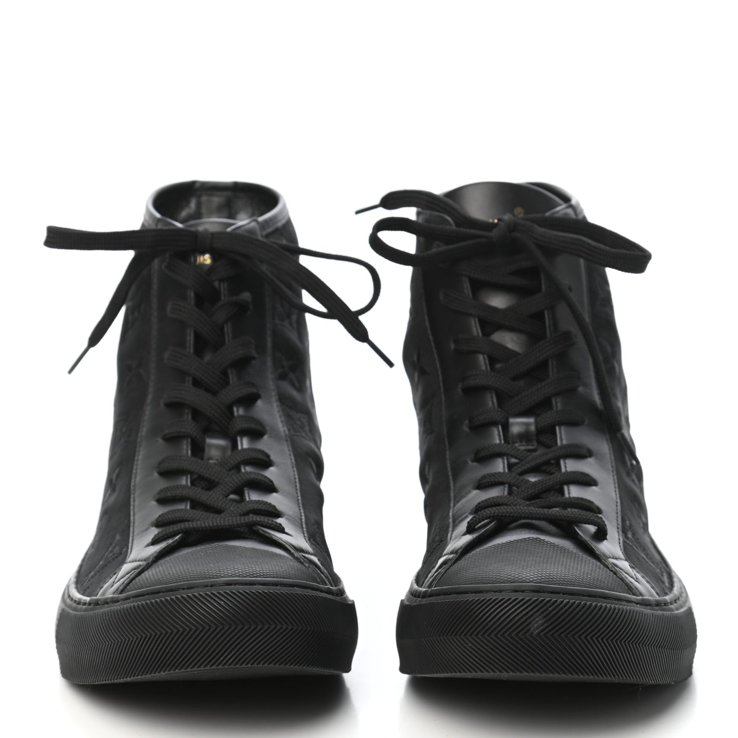 Canvas Monogram Mens Tattoo Sneaker Boots 9.5 Black