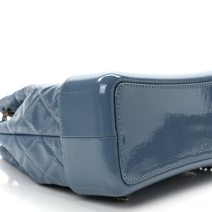 Chanel Patent Goatskin Quilted Gabrielle Backpack Blue 9 of 11