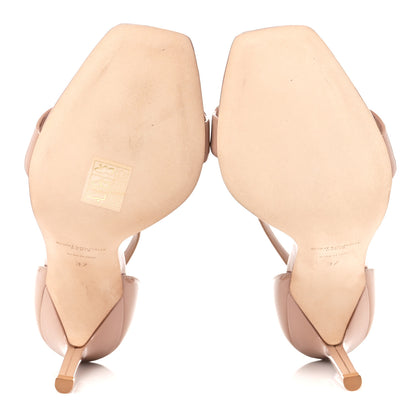 Saint Laurent Patent Calfskin Amber 105 Ankle Strap Sandals 37 Nude 5 of 9