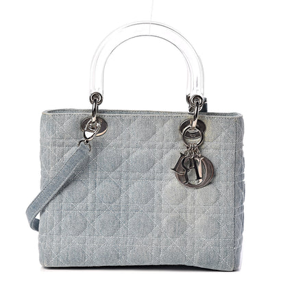 Christian Dior Denim Cannage Medium Lady Dior Blue 1 of 15