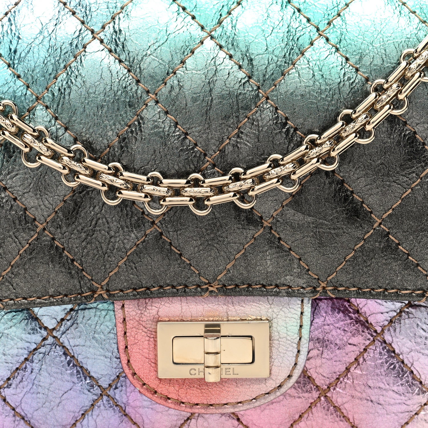 Chanel Metallic Goatskin Quilted 2.55 Reissue 225 Flap Multicolor 8 of 10