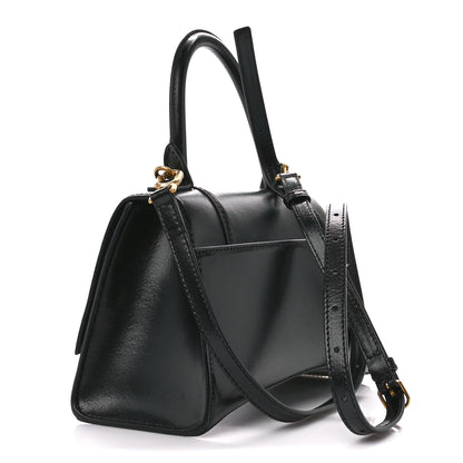 Balenciaga Shiny Box Calfskin Small Hourglass Top Handle Bag Black 3 of 10