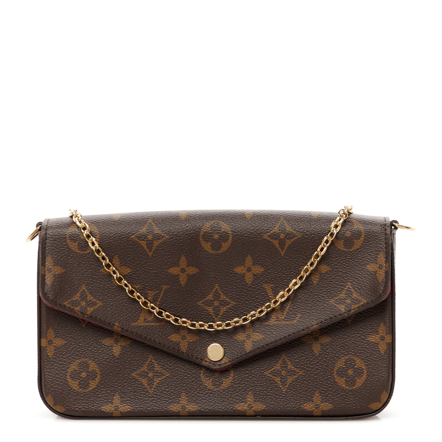 Monogram Pochette Felicie Chain Wallet Fuchsia