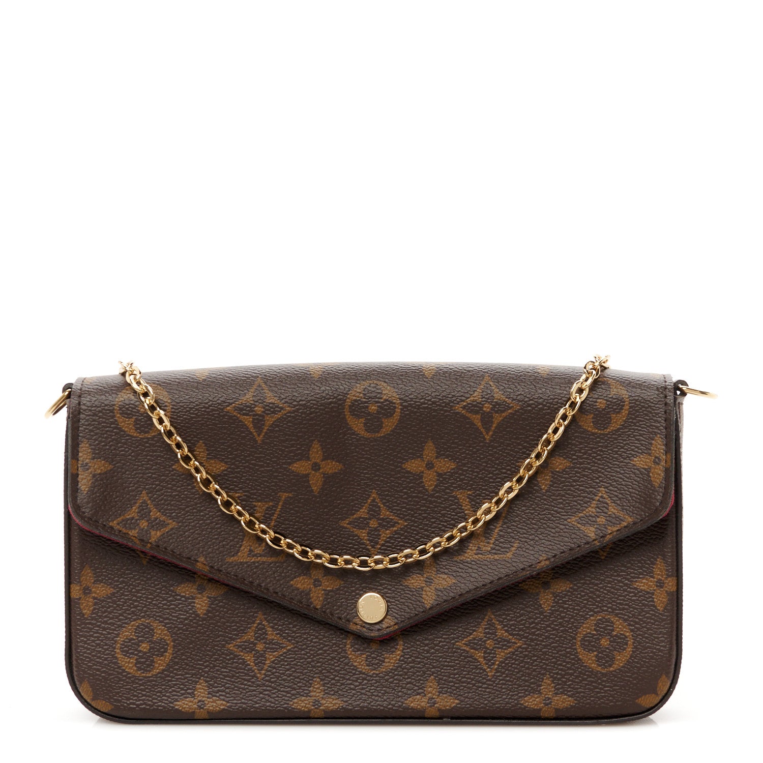 Louis Vuitton Monogram Pochette Felicie Chain Wallet Fuchsia 1 of 9
