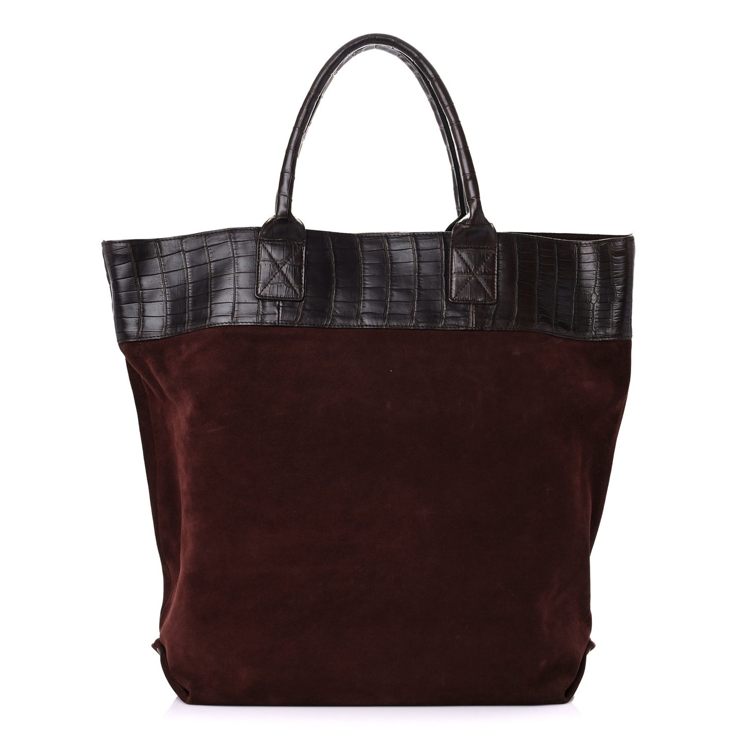 Crocodile Suede Tote Brown