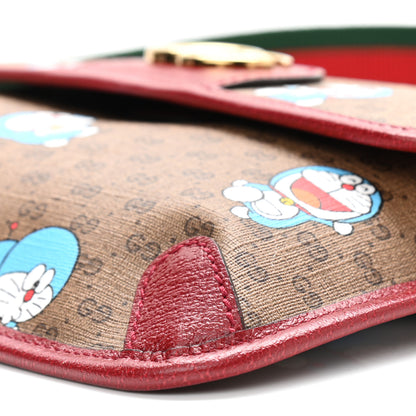 Gucci X DORAEMON Mini Vintage GG Supreme Monogram Web Slim Belt Bag Beige Cherry Red 10 of 10