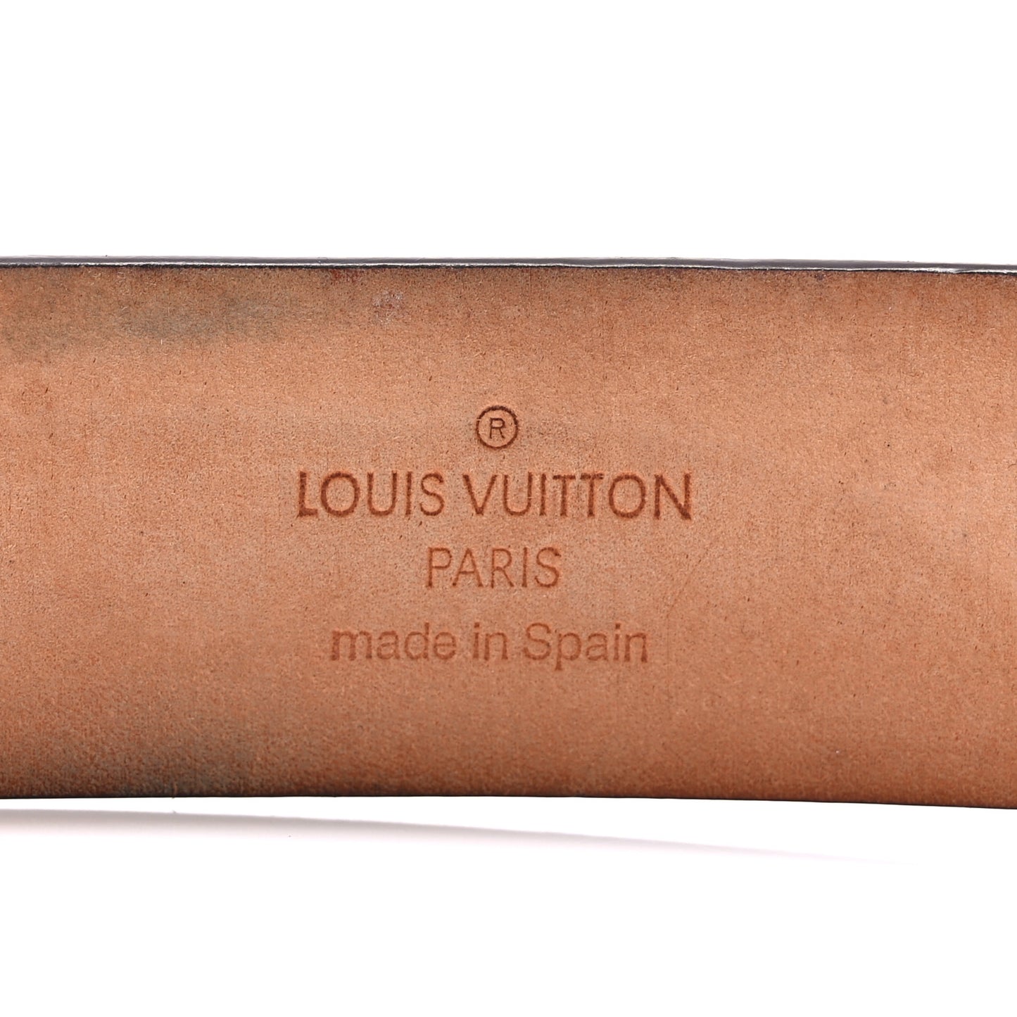 Damier Ebene LV Paris Buckle Belt 80 32 Gold