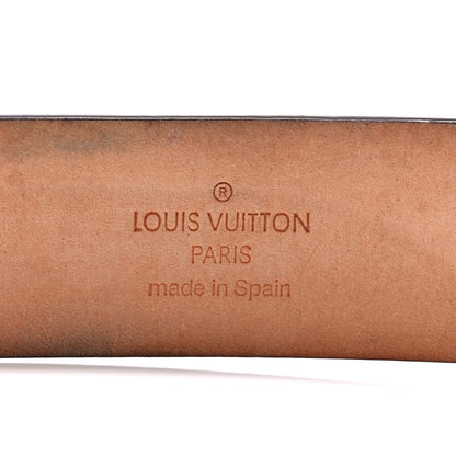 Louis Vuitton Damier Ebene LV Paris Buckle Belt 80 32 Gold 6 of 11