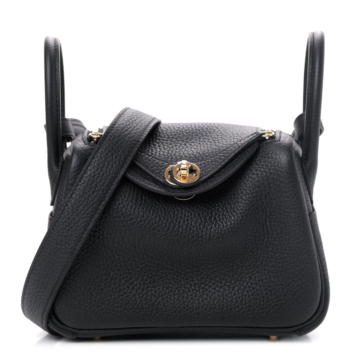 Hermes Taurillon Clemence Mini Lindy 20 Black 1 of 4