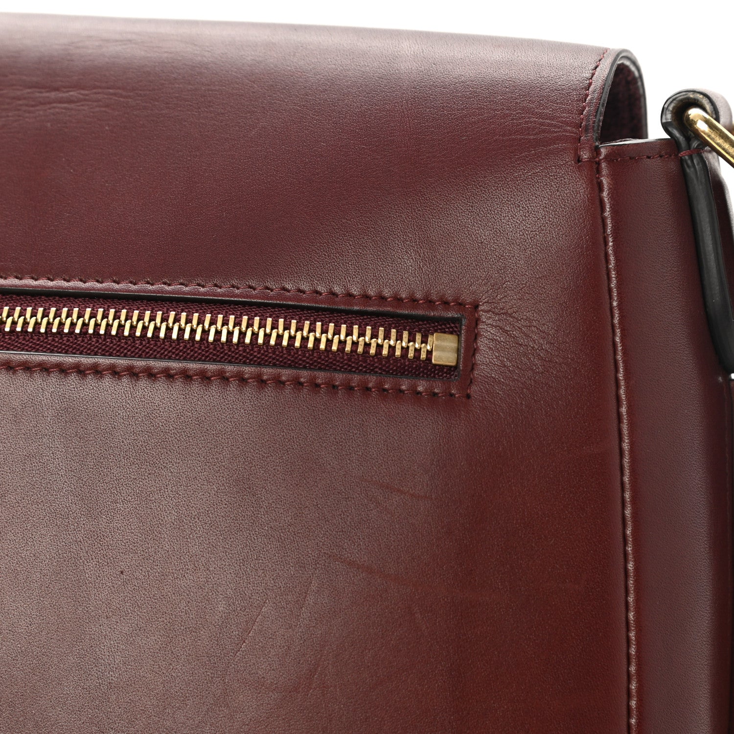 Celine Natural Calfskin Trotteur Messenger Bag Burgundy 10 of 10