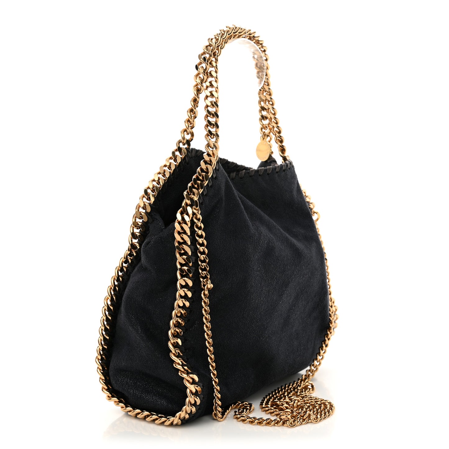 Shaggy Deer Mini Falabella Fold Over Tote Navy