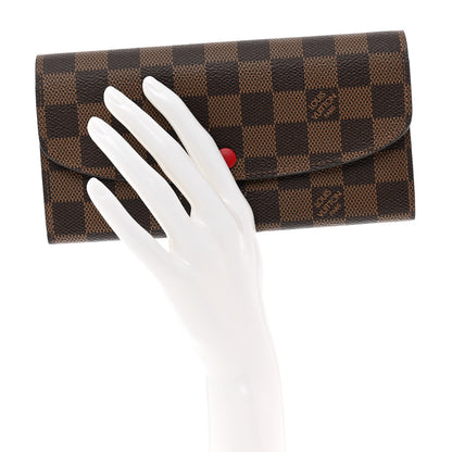 Louis Vuitton Damier Ebene Emilie Wallet Red 2 of 7