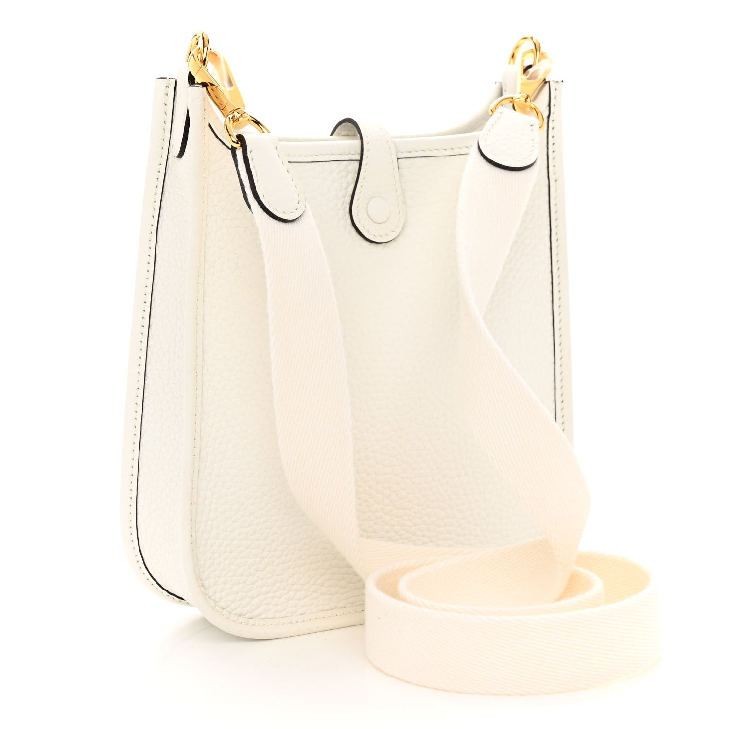 Hermes Taurillon Clemence Evelyne TPM New White 3 of 9