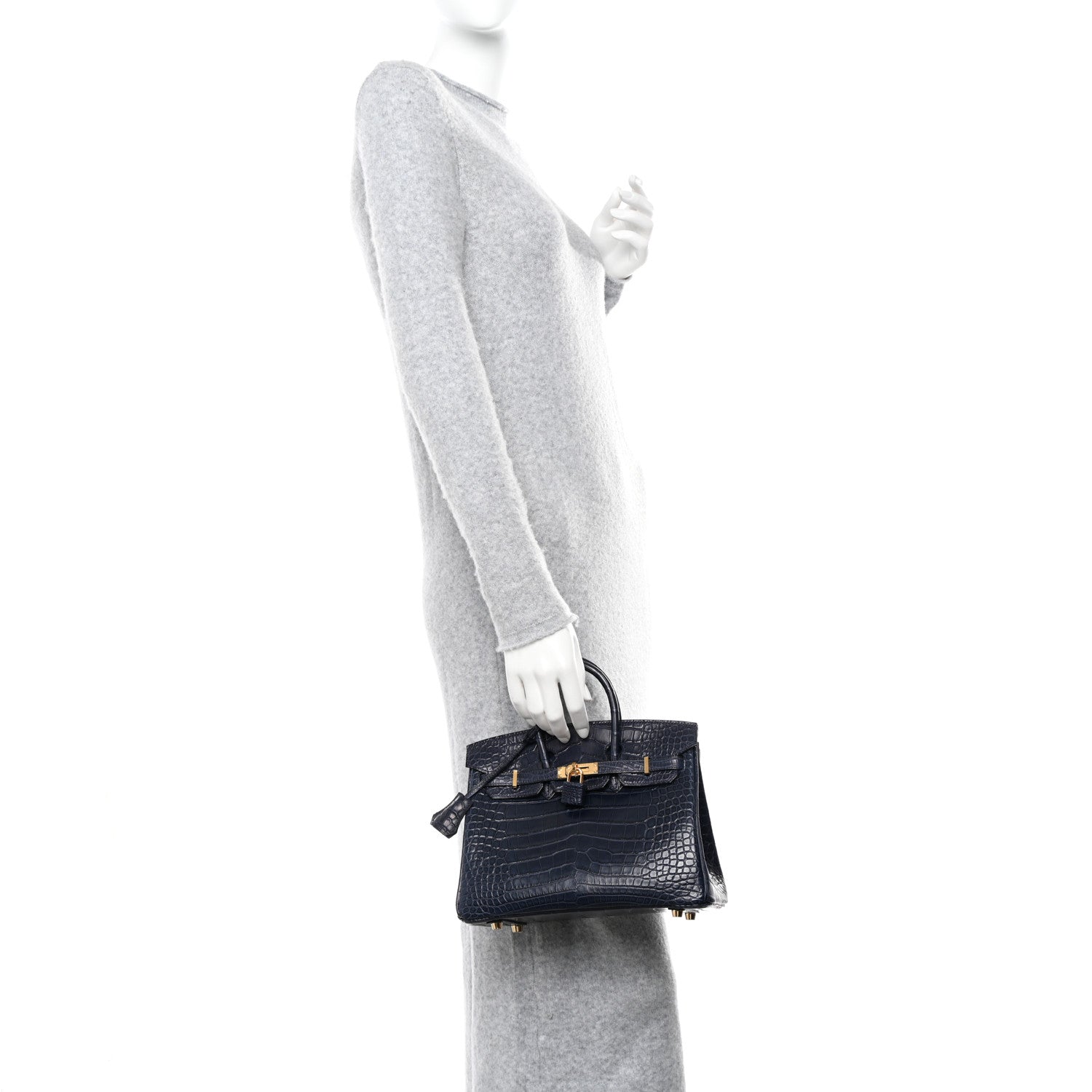 Hermes Matte Alligator Birkin 25 Bleu Indigo 2 of 11