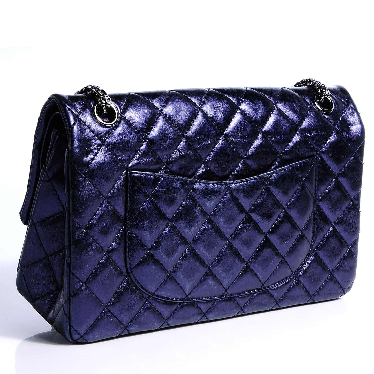 Chanel Calfskin 2.55 Reissue 226 Flap Metallic Blue 3 of 9