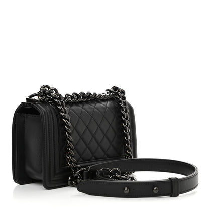 Chanel Calfskin Quilted Small Boy Flap So Black 3 of 12