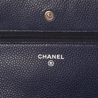 Chanel Caviar Quilted Wallet On Chain WOC Navy Blue 6 of 8