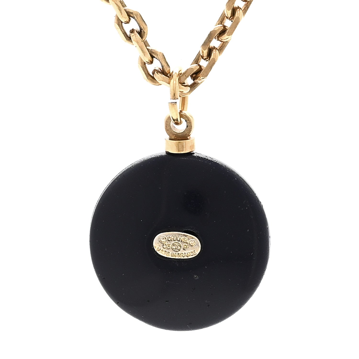 Chanel Resin Pearl CC Necklace  Gold Black 5 of 6