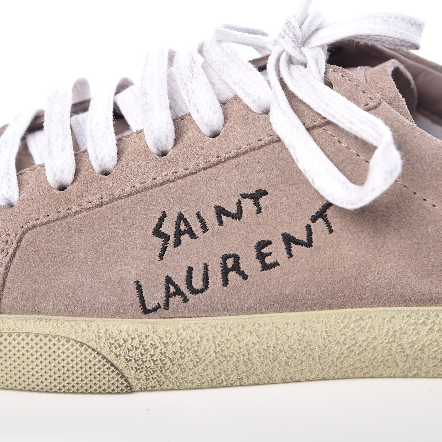 Saint Laurent Distressed Suede Womens Court Classic Sneakers 39.5 Rose Antique 7 of 10