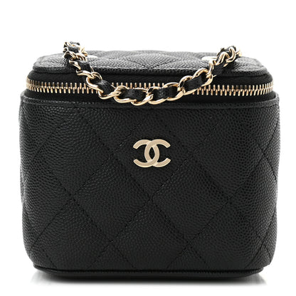 Chanel Caviar Quilted Mini Vanity Case With Chain Black 1 of 12